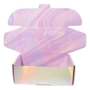 Box For Packing Custom Holographic Hologram Printed Logo Corrugated Gift Fold Box Eco Friendly Shipping Paper Mailer Box Packaging With Logo