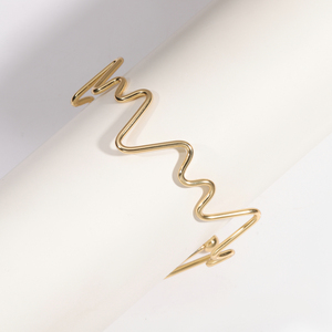 Nuovo bracciale alla moda polsino fuso 18K PVD placcato oro in acciaio inox Tendril bracciale a onda bracciale per donna gioielli regalo - Product Image 4