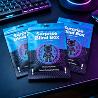 Boîte surprise personnalisée, jouet en sachet scellé sur trois côtés, avec logo imprimé, pochette d'emballage de collection, vente en gros