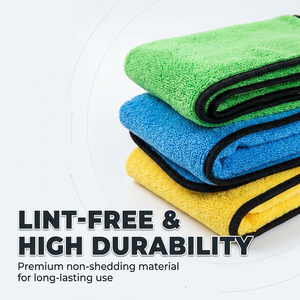 Serviette de detailing automobile en microfibre double couche composite corail polaire 800 GSM Hello World HW-CFH 40x40cm super absorbante pour séchage rapide - Product Image 2