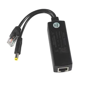 Rj45 Colokan 5.5 2.1Mm Sakelar Port Kamera 48V Power Poe Kabel Adaptor Splitter Injektor Dc 24V 1A