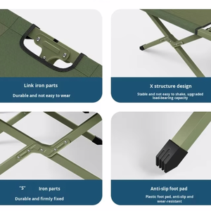 Lit <span class=keywords><strong>de</strong></span> camp pliable en fer robuste, capacité <span class=keywords><strong>de</strong></span> 200 kg, tissu Oxford extra large, pour l'extérieur, la plage, le parc, les urgences et les stands <span class=keywords><strong>de</strong></span> marché - Product Image 4