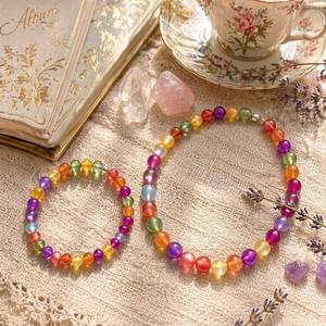 Ensemble <span class=keywords><strong>Bracelet</strong></span> et Collier Perles Œil de Chat UV à Changement de Couleur - Bijoux Photochromiques Arc-en-ciel, Vente en Gros Personnalisable - Product Image 3