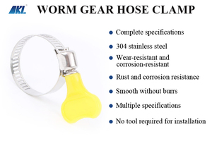 Kinglin High Quick Release Adjustable 9mm /12mm Bandwidth W2 W3 W4 Stainless Steel <strong>Hose</strong> Clamp With Plastic butterfly Handle - Product Image 4