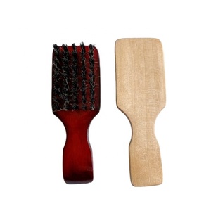 Personalizable 360 Magic Wood Hair Wave Salon Cepillo de pelo Narrow Club Palm con cerdas duras medianas y suaves Ionic Bamboo Nylon en caja - Product Image 5