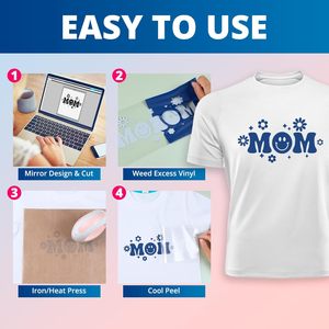 Rollo de Vinilo Termotransferible Blanco HTV, Vinilo Termoadhesivo Blanco HTV para Cricut y Camisetas - Product Image 4