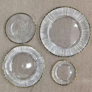 Juego de Platos de Vidrio Dorados y Plateados para Alquiler al por Mayor para Fiestas, Banquetes, Bodas y Eventos Familiares - Product Image 2