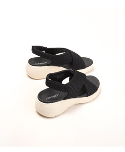 <span class=keywords><strong>Sandalias</strong></span> de cuña de tela con punta abierta de verano a la moda, <span class=keywords><strong>sandalias</strong></span> antideslizantes de suela blanda para mujeres y damas, zapatos informales para caminar al aire libre - Product Image 5