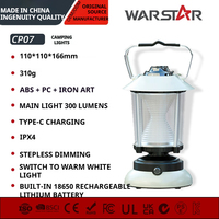 Lanterne de camping portable CP07, ABS+PC, gradation progressive, haute luminosité, rechargeable par type-C, télécommande LED, étanche