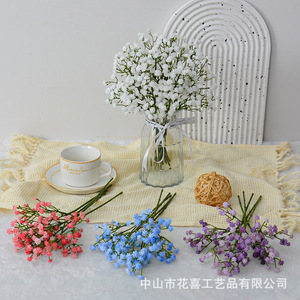 Bouquet de fleurs artificielles en gypsophile, en caoutchouc souple, pour décorations de mariage et accessoires photo - Product Image 3
