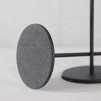 Ensemble de 3 grands bougeoirs décoratifs mats pour mariage Bougeoir conique de luxe en métal noir pour l'intérieur et l'extérieur