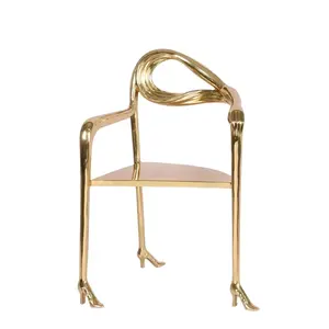 Высококачественный обеденный стул, современные металлические золотые комнатные Роскошные обеденные стулья в итальянском стиле