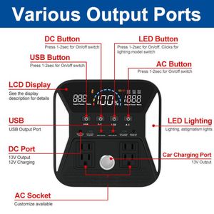 แหล่งจ่ายไฟเคลื่อนที่กลางแจ้ง 1000W แบตเตอรี่ LiFePO4 ความจุขนาดใหญ่ พกพาสะดวก สถานีพลังงานสำรองแบบพกพา 2000W - Product Image 3
