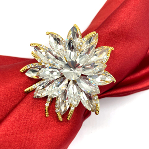 Tavolo di lusso Tovaglioli Rotonda Tovagliolo Fibbie Titolare Unico Modello di Loto Fiore Anello di Tovagliolo per la Decorazione di Nozze - Product Image 1