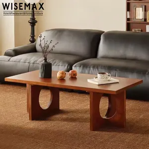 WISEMAX म्यूबल्स जपांडी जपांडी फर्नीचर चेरी वुड नॉर्डिक आयताकार कॉफी टेबल लिविंग रूम के लिए कम ऊंचाई वाली सेंटर साइड टेबल