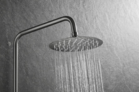 Laiton pistolet gris salle de bain ensemble de douche thermostatique robinet haute pression pluie exposée baignoire système de garniture tête et mélangeurs à main