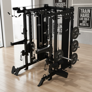 Máquina Smith con pilas de pesas, gimnasio en casa todo en uno, rack de sentadillas, sistemas duales de dominadas, máquina de cable cruzado, acero al carbono - Product Image 4