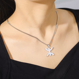 Collier symbole berbère africain Collier ethnique lettre <span class=keywords><strong>Amazigh</strong></span> Yaz Amulette tribu <span class=keywords><strong>Bijoux</strong></span> religieux en acier inoxydable - Product Image 2
