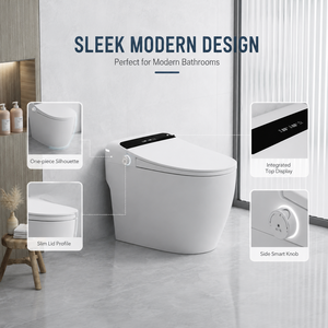 Siège chauffant intelligent pour le marché d'Asie du Sud-Est, en céramique moderne, monobloc, avec écran LED, chauffage instantané, télécommande et fonction lavage - Product Image 3