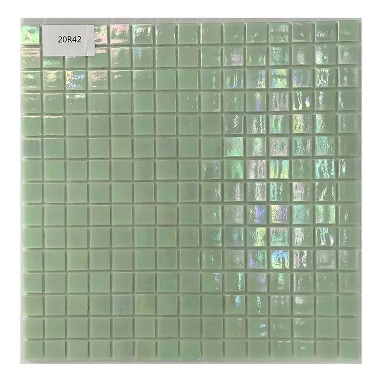 Carrelage mosaïque de piscine en verre cristal, carré, avec miroir, en verre coloré