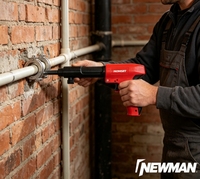 Pistolet à clous à poudre NEWMAN pour béton, outil de fixation en acier avec poignée ergonomique pour l'installation en construction
