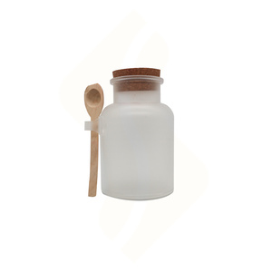 Envase de PET Mate Esmerilado para Alimentos, Botella para <span class=keywords><strong>Sales</strong></span> de <span class=keywords><strong>Baño</strong></span> con Tapa de Corcho y Cuchara, Impresión de Logotipo Personalizado, Bomba para Envasado de 100ml 200ml 300ml - Product Image 1