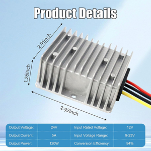 Convertidor de CC de 12V a 24V, Regulador de Voltaje CC, Módulo Convertidor Elevador de Voltaje, Fuente de Alimentación para Automóvil, Aplicable a Carritos de Golf - Product Image 2