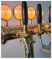 Vente flash : Kegerator portable en acier inoxydable avec tour à bière en forme de T, quatre robinets et lumières pour les fêtes