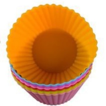 12 moules à muffins en silicone/rond, couleur aléatoire