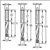 Brocas para Madera Metal Word / OEM P050M1055L Hechas en Italia
