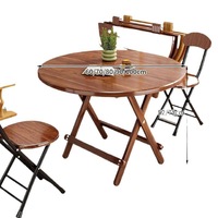 Table pliante de style simple en bois pour extérieur, idéale pour les marchés, les stands de vente, les repas, le camping et les pique-niques