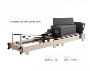 Reformer de Pilates Plegable de Madera para Uso Doméstico y Comercial, <span class=keywords><strong>Cama</strong></span> Reformer Multifuncional para Entrenamiento de Yoga y Pilates - Product Image 3