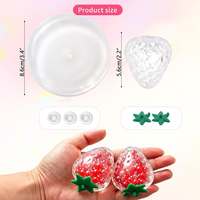 Coques Squishy Creuses en TPR Transparentes à Remplir, Modèle Fraise, Coques Squishy Vides Transparentes, Kit de Fabrication de Squishies DIY, Coques Squishy à Presser Fraise