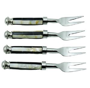 Vente directe en usine, bouton en métal, poignée en nacre et en résine, fourchette en acier, couverts, conception personnalisée, emballage et logo - Product Image 1