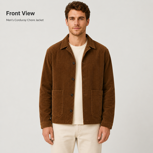 <strong>Men</strong> Corduroy <strong>Chore</strong> Jacket Wholesale Custom Logo Vintage Workwear Button Front Casual Autumn <strong>Coat</strong> - Product Image 4