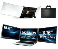 15,6 Zoll IPS 1080P FHD Ultra-Slim P7Pro Tragbarer Dual-Monitor Laptop Triple-Screen-Erweiterung Ein Kabel für zwei Bildschirme Treiber erforderlich