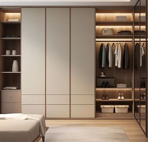 2025 populaire Style européen en bois massif chambre armoire moderne Design Simple grand espace de rangement intégré commode vestiaire - Product Image 4