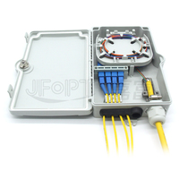 Caja Terminal Óptica de 4 Núcleos para Montaje en Pared/Poste Exterior, Clasificación IP65, PC+ABS, Cierre de Empalme 1 en 4, Conector SC, Red FTTH, -40~+80