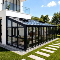Véranda en verre pour jardin d'hiver à prix de gros, avec structure en aluminium et verre, design modulaire et toit polygonal pour balcon