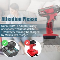 Adaptateur de batterie MT18M12 adapté aux batteries lithium-ion Makit.a 18V, convertisseur en batterie d'outil électrique Milwauke 12V