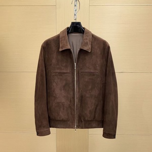 Chaqueta de Cuero Loro Luxury Business Piana 2026, Corte Entallado, Estilo Vintage, Resistente al Viento, Informal, Simple, con Parches de Terciopelo para Hombre - Product Image 2