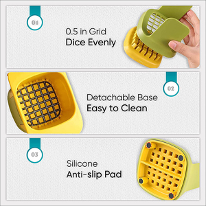 <b>Multifunctional</b> Eco-Friendly Plastic Kitchen Tool Hand Pressure Onion Dicer Food Slicer Potatoes Cucumber Julienne <b>Cutter</b> - Product Image 2