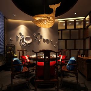 HITECDAD ديكور الفندق للمطاعم في الشمال ثريا خشبية معلقة فريدة من نوعها ضوء قلادة - Product Image 4