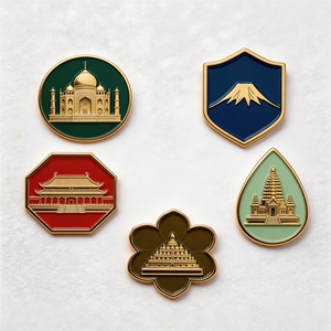 Épingles <span class=keywords><strong>de</strong></span> revers en émail Taj Mahal et Cité Interdite, souvenirs <span class=keywords><strong>de</strong></span> voyage sur sites historiques, badges métalliques personnalisés, broches, emblèmes, artisanat - Product Image 1