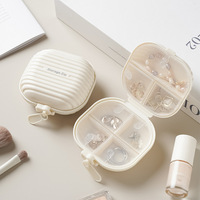 Boîte de rangement portable pour pilules avec fermeture éclair, organiseur de médicaments de voyage 7 jours, mini conteneur à bijoux, étui rigide étanche pour usage quotidien