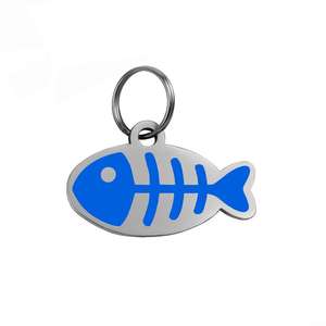 Collar con Placa de Identificación Original del Fabricante para Perros y Gatos, Accesorios de Joyería con Colgante de <span class=keywords><strong>Esqueleto</strong></span> de Pez para Mascotas - Product Image 6