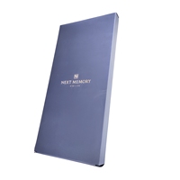 Boîte cadeau en papier recyclé bleu marine personnalisée avec dorure à chaud et estampage en relief, emballage de luxe haut de gamme, personnalisation du logo disponible