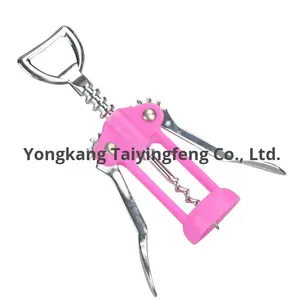 전문 다기능 핑크 아연 합금 날개 코르크 따개 수동 와인 및 맥주 병따개 - Product Image 5