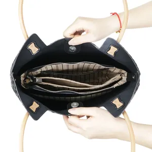 Bolsos de mano de punto AndoBag para mujer, bolso de hombro de viajero de cuero genuino, bolso de gran capacidad <span class=keywords><strong>1864</strong></span> - Product Image 4