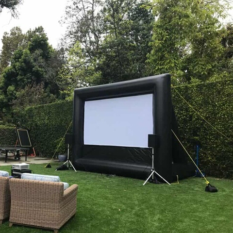 High Quality 16F Outdoor Inflatable LED Screen Oxford/PVC Material Lightweight Ready Ship Projector Movie Screen Advertising